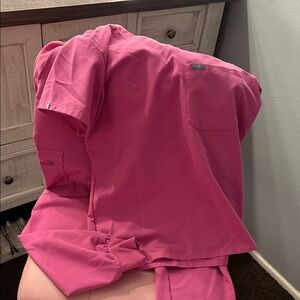 Figs Bright Pink Scrub Set